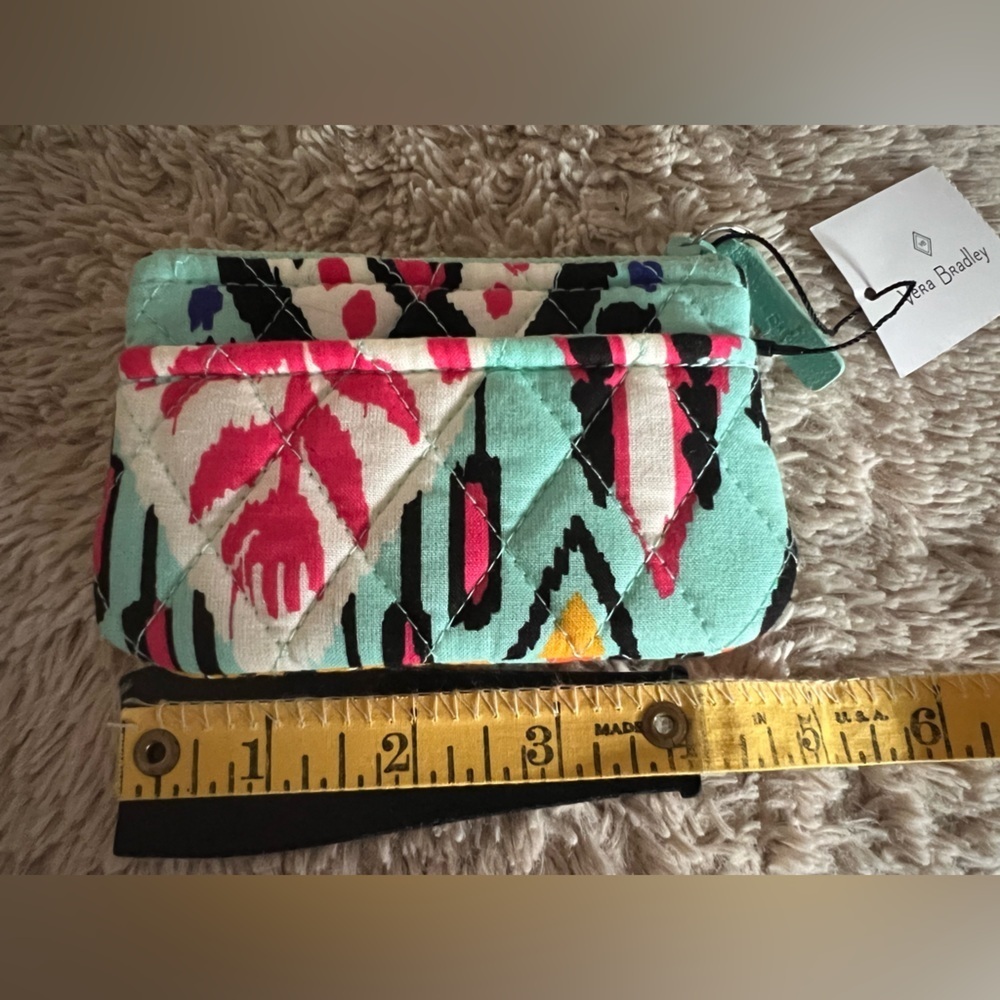 NWT Vera Bradley Nomadic Floral & Pueblo Zipper Coin Purse Quilted Fabric Wallet - Picture 7 of 9